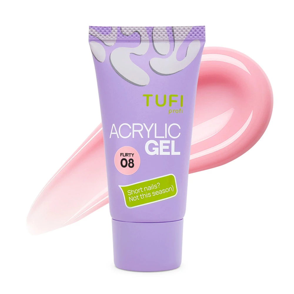 Акригель для наращивания ногтей TUFI profi №08 Flirty, 30 г