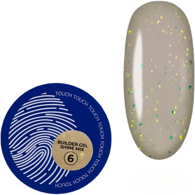 Гель для наращивания Touch Builder Gel Shine Mix №06, 15 мл