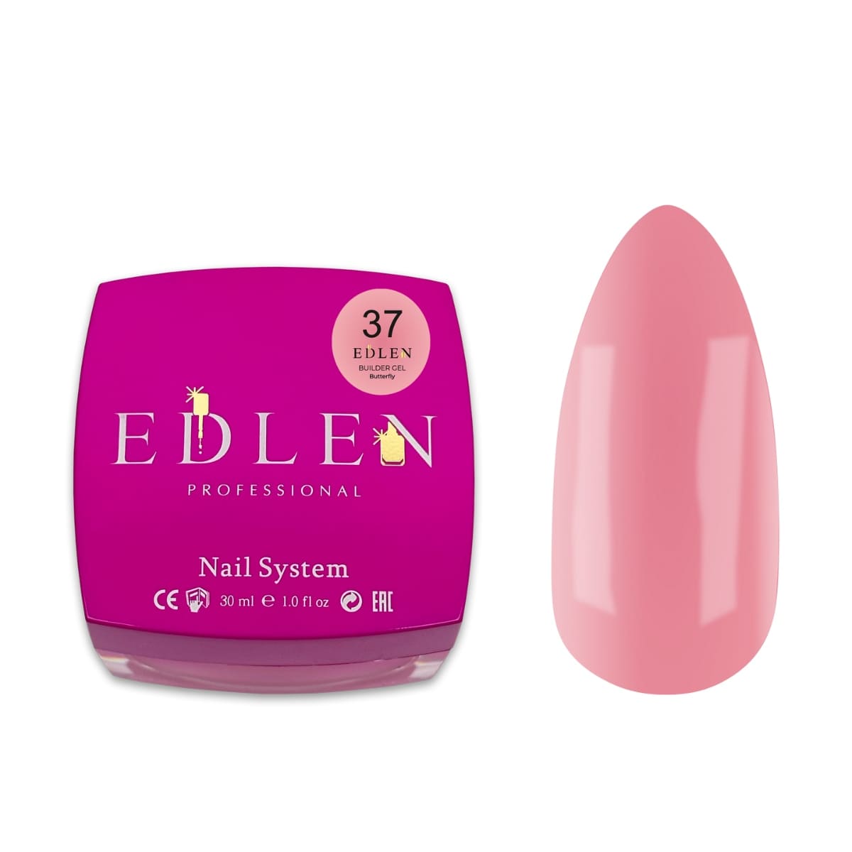 Гель для нарощування Edlen Builder Gel Butterfly №37, 30 мл