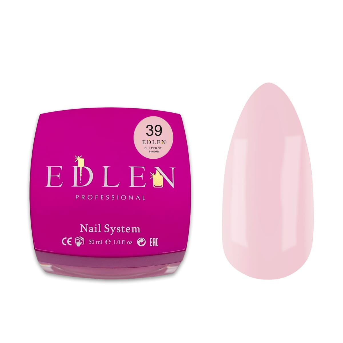 Гель для нарощування Edlen Builder Gel Butterfly №39, 30 мл