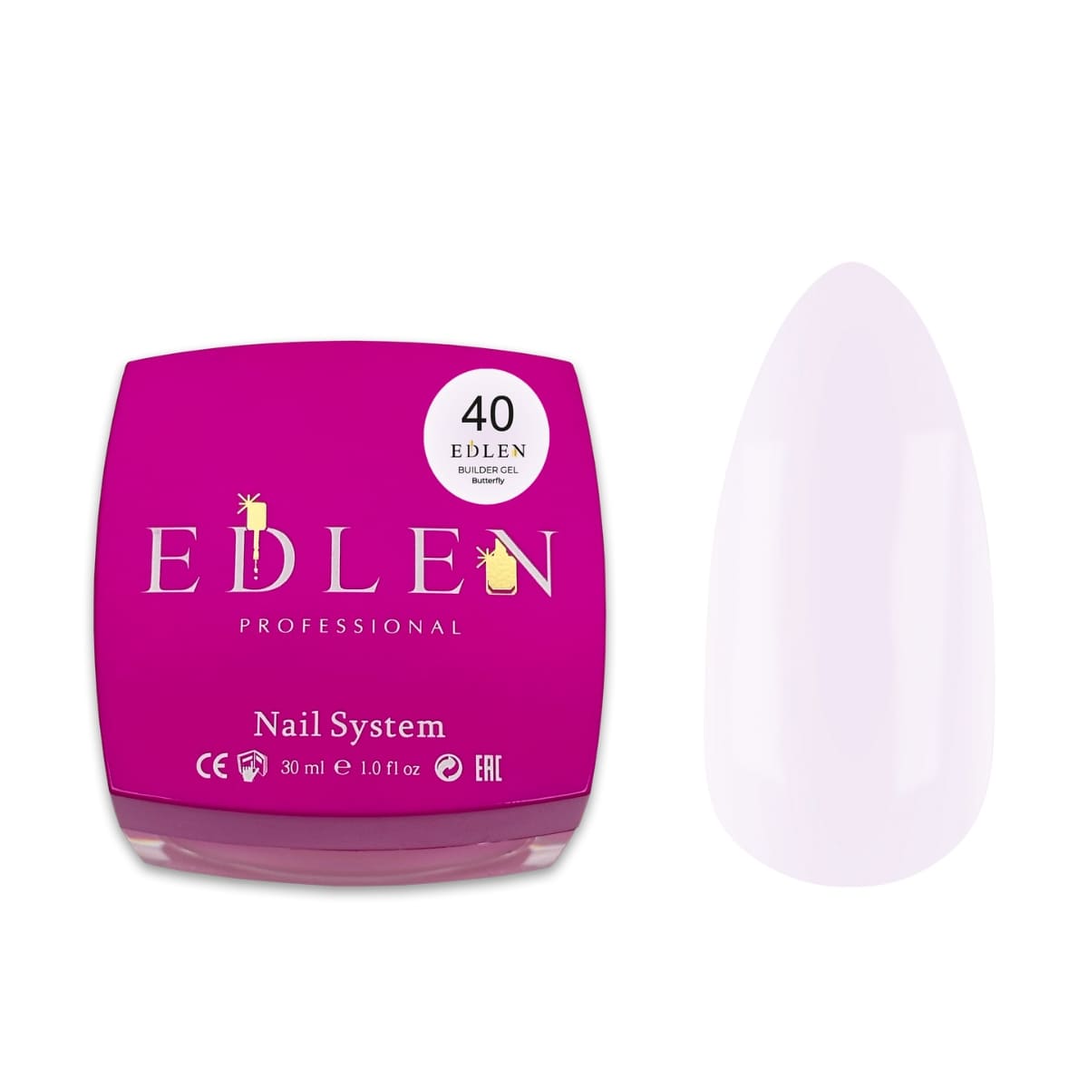 Гель для нарощування Edlen Builder Gel Butterfly №40, 30 мл