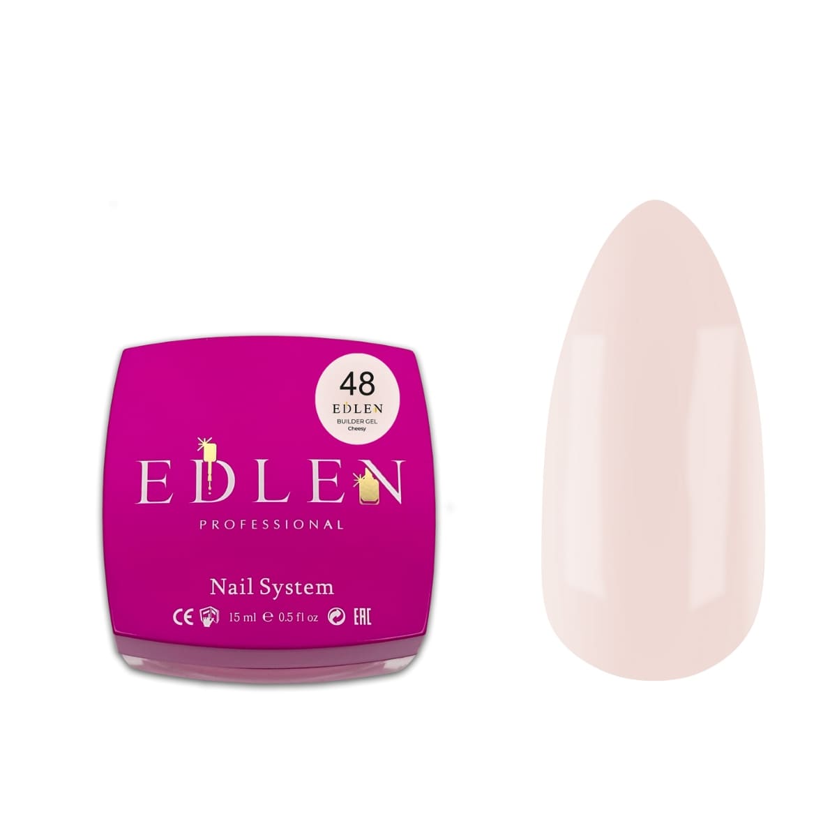 Гель для наращивания Edlen Builder Gel Cheesy №48, 15 мл
