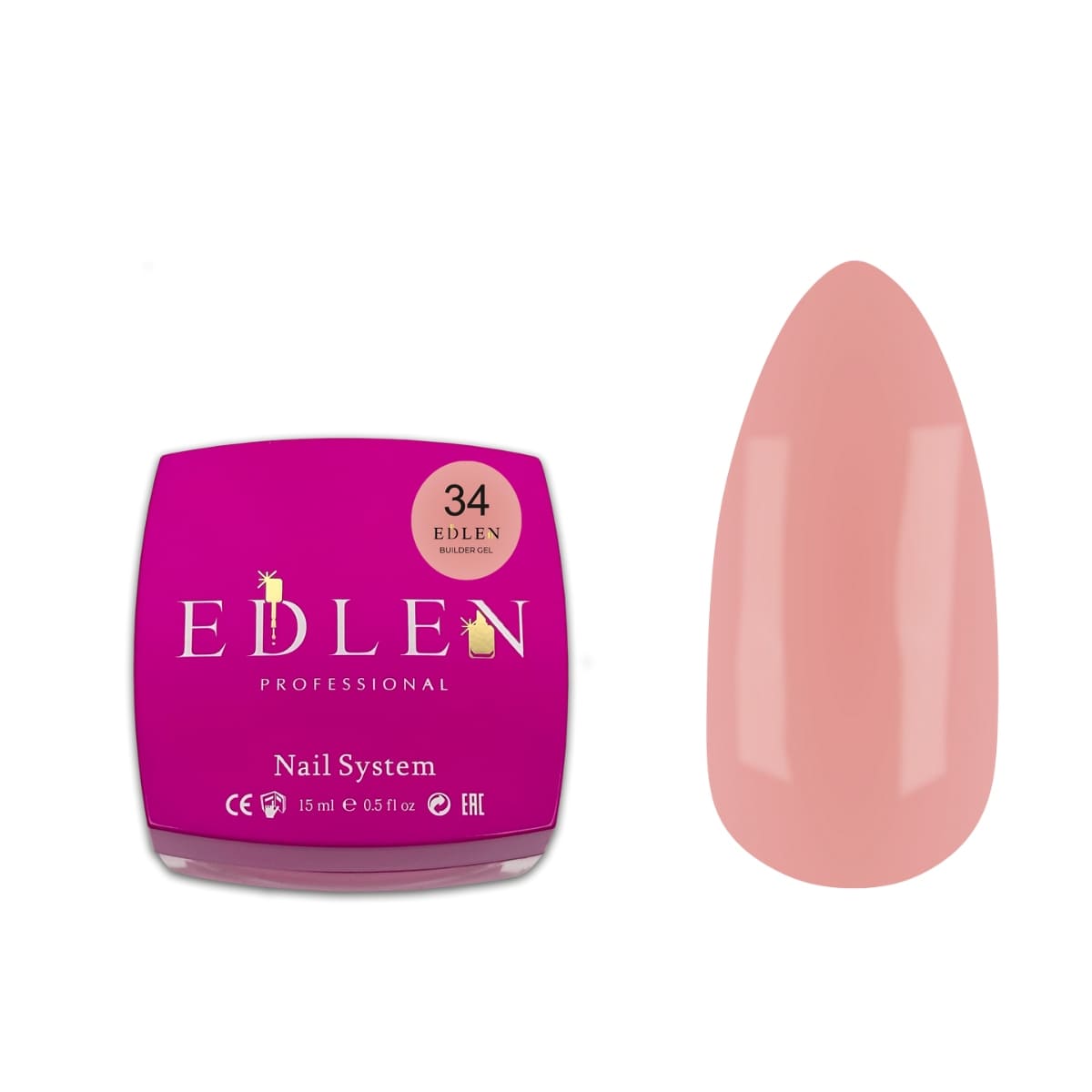 Гель для наращивания Edlen Builder Gel Office №34, 15 мл Гель для наращивания Edlen Builder Gel Office №34, 15 мл