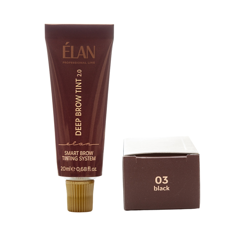Краска для бровей Elan с длительным эффектом Deep brow tint 2.0 03 Black, 20 мл Краска для бровей Elan с длительным эффектом Deep brow tint 2.0 03 Black, 20 мл