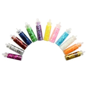 Набор стружки  из 12 цветов для дизайна ногтей Mileo