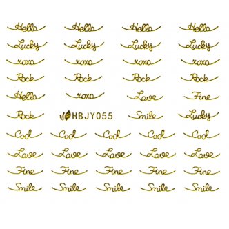Наклейки для нігтів Kodi (стікери) NAIL ART STICKERS 055 Gold