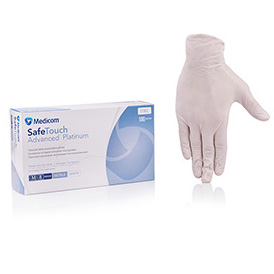 Нитриловые перчатки неопудренные Medicom SafeTouch Platinum White, размер XS, 100 шт