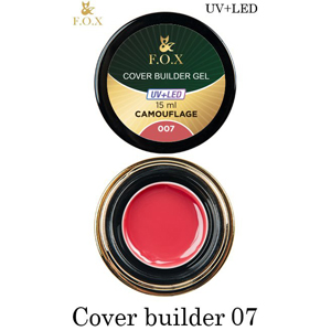 Гель камуфлирующий F.O.X Cover (camouflage) builder gel UV+LED 007, 15 мл