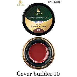 Гель камуфлирующий F.O.X Cover (camouflage) builder gel UV+LED 010, 15 мл